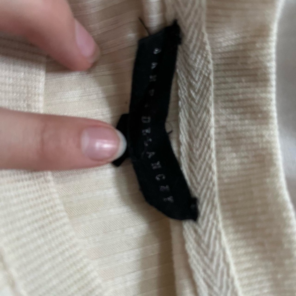 Cream Ribbed Long Sleeve Top - Picture 5 of 5
